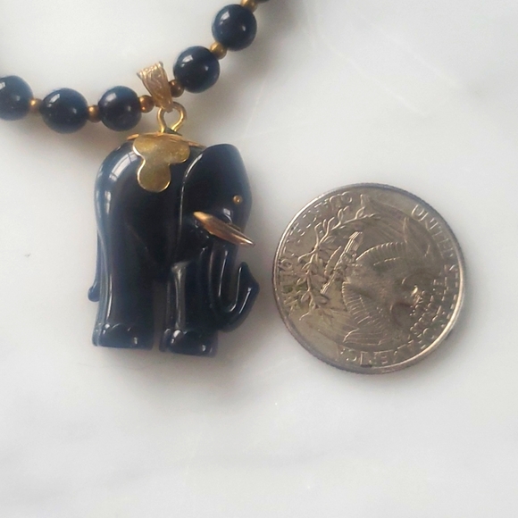 Signed Miriam Haskell Elephant Necklace - Picture 4 of 4